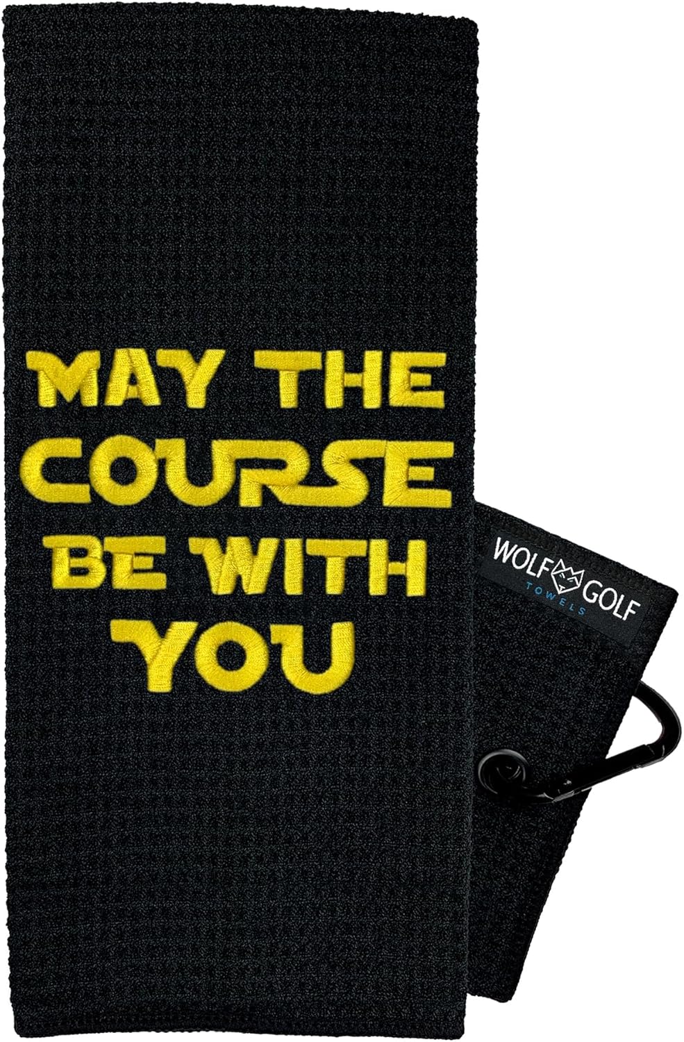 May The Course Be with You Golf Towel - Golf Accessories for Men - Golf Gifts for Men - Embroidered Funny Golf Towel