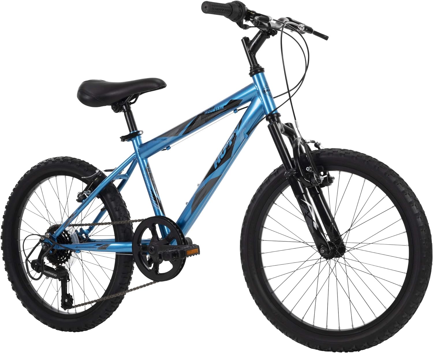 Huffy Stone Mountain Hardtail Mountain Bike for Boys/Girls/Men/Women, 20"/24"/26" Sizes, 6 or 21 Speed Shimano Twist Shifting, Front or Dual Suspension, Comfort Saddle, Sleek Colors