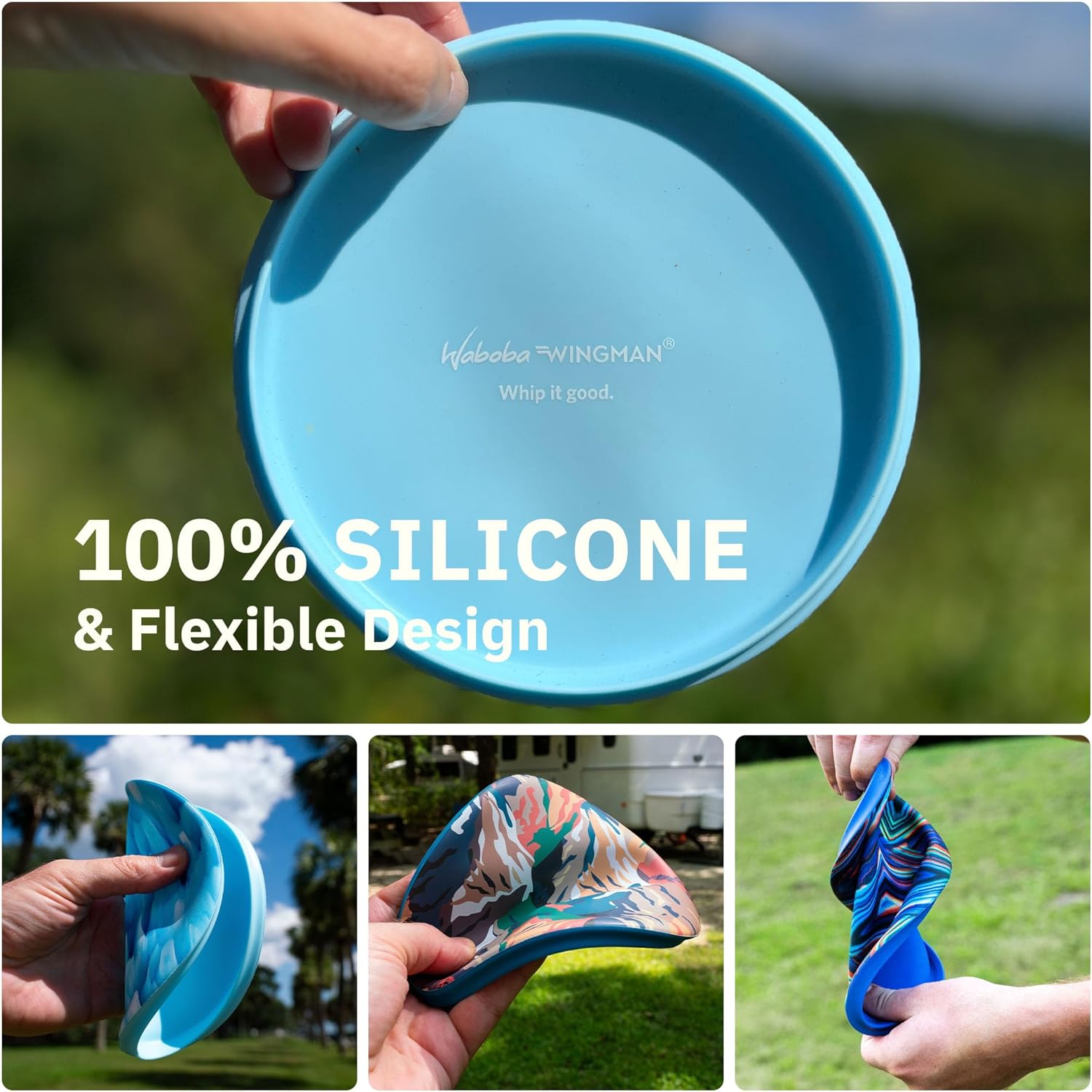 Waboba Wingman-Foldable Silicone Disc-Fly Straight and Far, Perfect for Kids and Adults (Tie Dye)