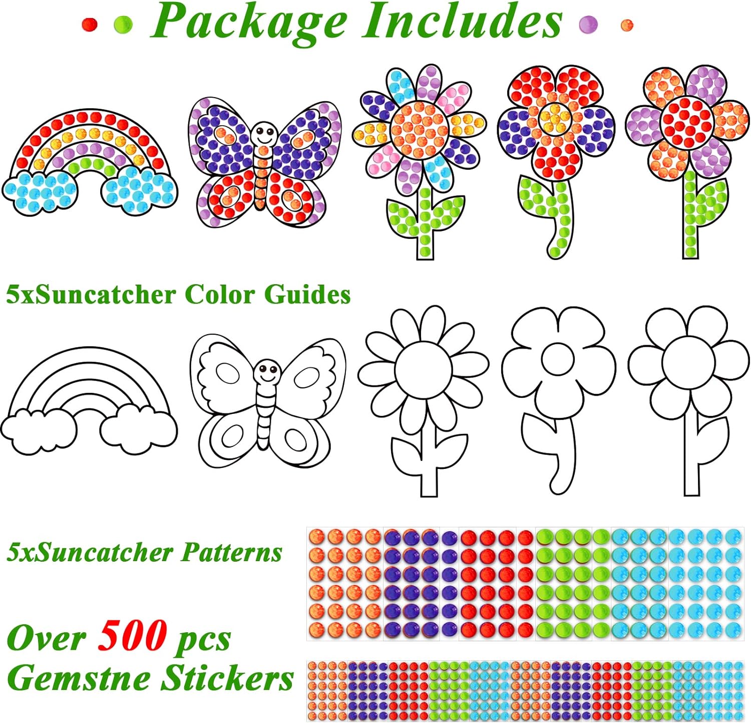 Summer Flower Arts and Crafts, Summer Art Crafts Suncatcher Kits for Children Kids at 6-8, DIY Diamond Painting Kits for Girls at 4 5 10 12