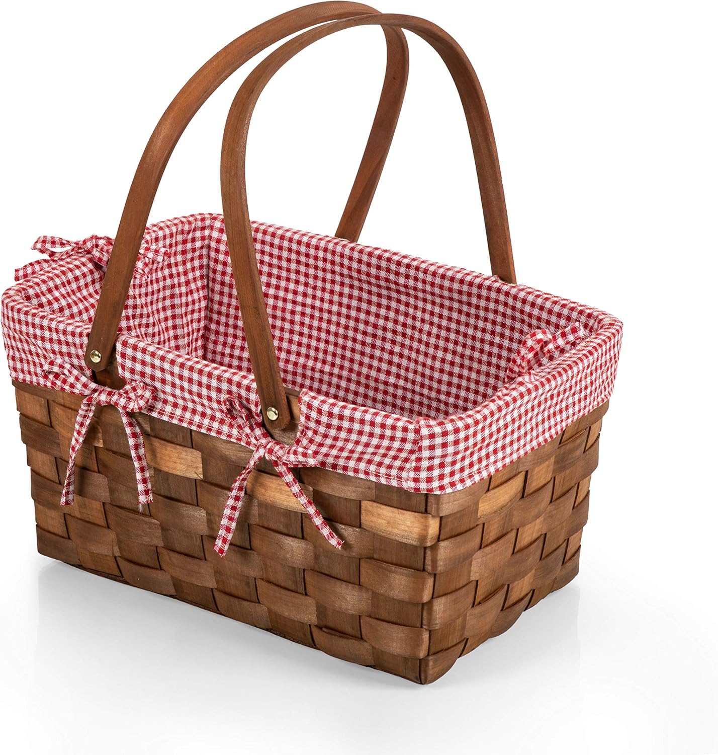 Kansas Handwoven Wood Picnic Basket