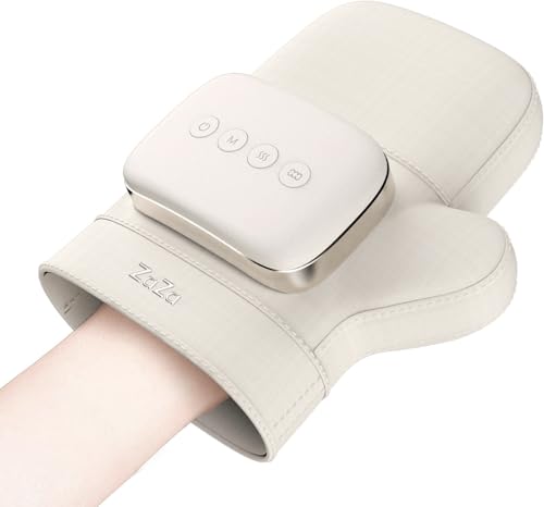 zaza Hand Massager with Heat and Compression,Airbags Press Massage Carpal Tunnel,Palm and Fingers,for Relieve Pain and Soothe Muscle,PU Leather,Cordless Massage Glove Design,for Women