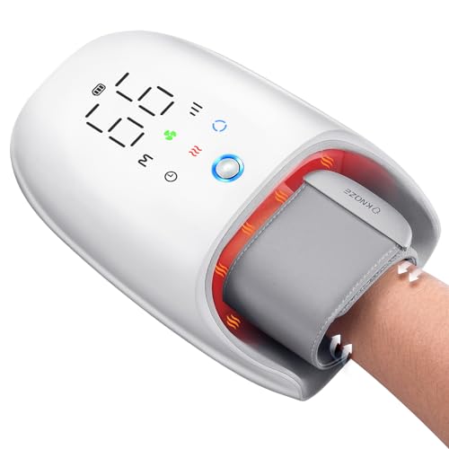 Touchscreen Hand Massager with Heat and Compression, Roller Kneading Massage, Fan Cooling, and Wrist Massage, Hand Massager for Arthritis and Carpal Tunnel, Finger Numbness Relief, Gifts for Women Men