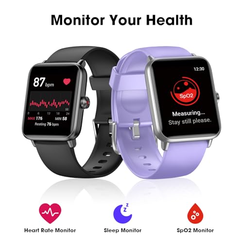 Smart Watch, Fitness Tracker with Heart Rate Monitor, Blood Oxygen, Sleep Tracking, 1.5 Inch Touchscreen Smartwatch for Android iOS Swimming Waterproof Pedometer Step Calories Tracker for Women Men