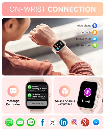 Smart Watch (Answer/Make Calls), 2024 Newest 1.85" Smart Watches for Men Women IP67 Waterproof, 100+ Sports Modes, Fitness Tracker Watch with Heart Rate Sleep Monitor, Smartwatch for Android iOS