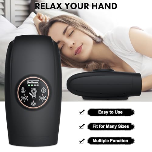 Pecrol Electric Hand Massager with Heat and Vibration for Arthritis Carpal Tunnel, Cordless Hand Massager for Carpal Tunnel and Arthritis for Women Men Dad Home Office Relieve Hand Fatigue