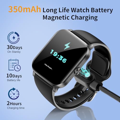 Smart Watch, 1.85"HD Smartwatches for Men Women, (Answer/Make Calls), Fitness Tracker with 100+ Sport Modes, IP68 Waterproof Fitness Watch, Heart Rate/Sleep Monitor, SpO2, Smartwatch for Android iOS