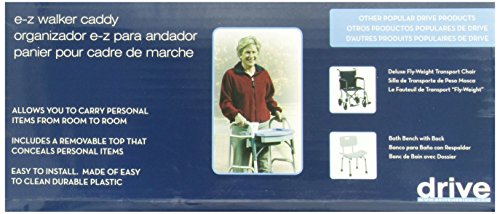 Drive Medical RTL10131 E-Z Walker Caddy with Tray, Gray/Blue