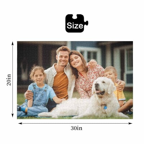 Custom Jigsaw Puzzle from Photos 1000/500/300 Pieces, Customized Jigsaw Puzzle for Husband/Wife, Valentine's Day Gift for Men/Women, Personalized Wooden Puzzles for Adult Kids Family Couples Lovers