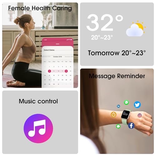 LIVIKEY Smart Watch, Fitness Tracker with Heart Rate Monitor, Blood Oxygen, Sleep Tracking, 41mm Smartwatch Waterproof with Pedometer for Women Men Watch Compatible with Android iOS Phones