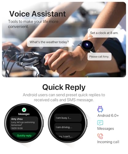 Smart Watch for Men Women Answer/Make Calls/Quick Reply, Samsung Android iPhone Compatible Fitness Tracker with 100+ Sport Modes, Heart Rate Blood Oxygen Sleep Monitor IP68 Waterproof Smartwatch