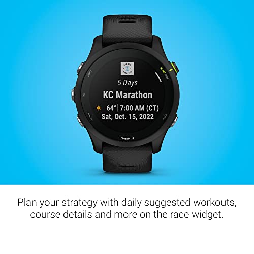 Garmin Forerunner® 255 Music, GPS Running Smartwatch with Music, Advanced Insights, Long-Lasting Battery, Black - 010-02641-20