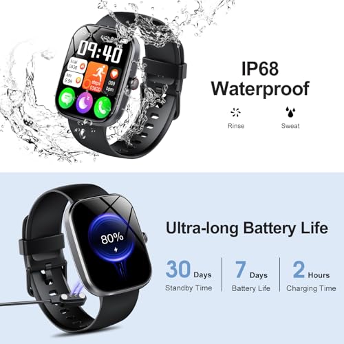 Smart Watch for Men/Women with Call/Text Reminder, Smartwatch 1.91" Touch Screen, Fitness Watch 113+ Sport Mode, Fitness Tracker Heart Rate/Sleep/Spo2/Steps Monitor, Activity Tracker for Android iOS