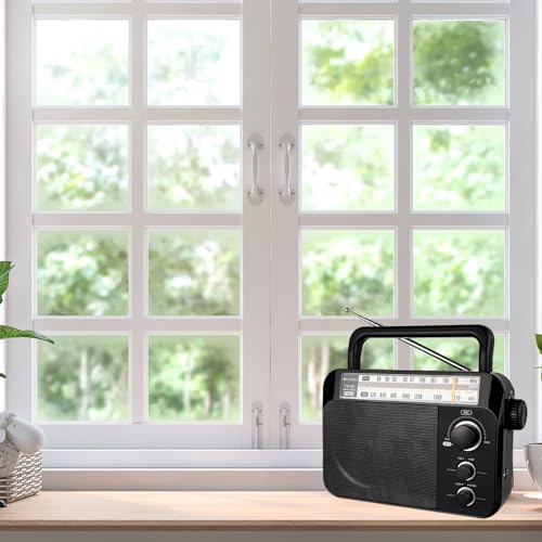 Retekess TR604 AM FM Radio, Battery Operated Radio Portable, AM FM Radio Plug in Wall, High/Low Tone Mode, Big Speaker, Earphone Jack,for Senior, Home