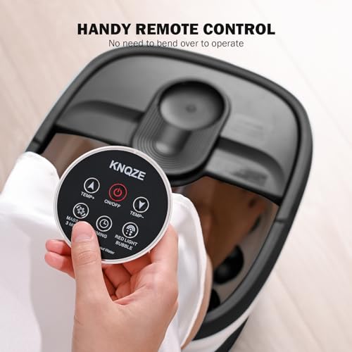 Electric Motorized Foot Spa with Heat, Bubble Massage, Remote Control, 24 Shiatsu Massage Balls for Stress Relief and Pedicure (Black)