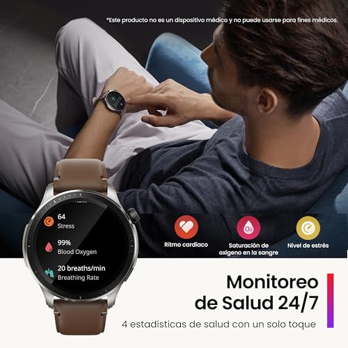 Amazfit GTR 4 Smart Watch 46mm, GPS, Alexa Built-In, Bluetooth Calls & Text, 14-Day Battery, Heart Rate Sleep Monitoring, AI Fitness App & Sports Coach, 150+ Sports Modes, for Android iPhone, Black