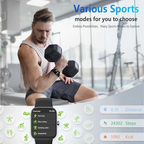 ASWEE Smart Watch (Answer/Dial Call),Fitness Tracker with 1.85" TFT Display,Multiple Sport Modes Smartwatch with Heart Rate Blood Oxygen and Sleep Monitor,IP68 Waterproof Smart Watches for Men Women