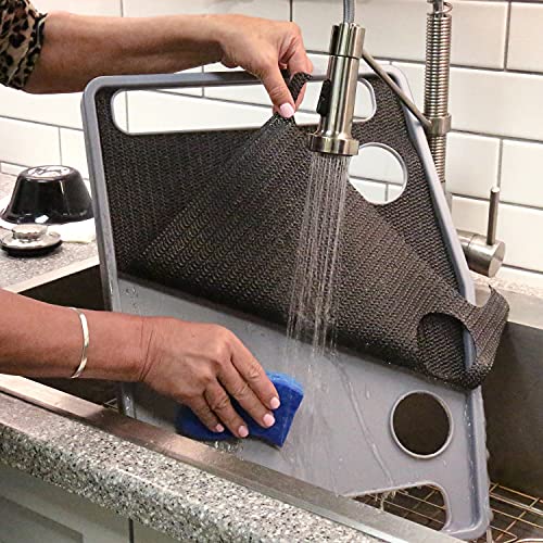 Support Plus Walker Tray Table - Mobility Table Tray for Walker, Non Slip Walker Tray Mat, Walker Accessories Mat, Cup Holder for Walker (21"x16") - Gray