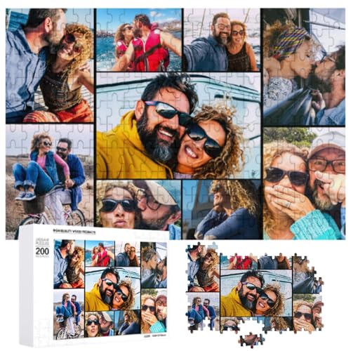 VAOWO Custom Puzzles from Photos Personalized Puzzle 1000/500/300/200 Pieces Picture Puzzles Customized Puzzle Photo Puzzle Personalized Photo Gifts for Adults Family Couple Birthday