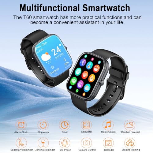 Smart Watch for Men Women (Answer/Make Call), 2024 HD 1.91"Smartwatch Fitness Activity Tracker, 110+ Sports IP68 Waterproof, Heart Rate/Sleep Monitor/Pedometer/Calories, Fitness Watch for Android iOS