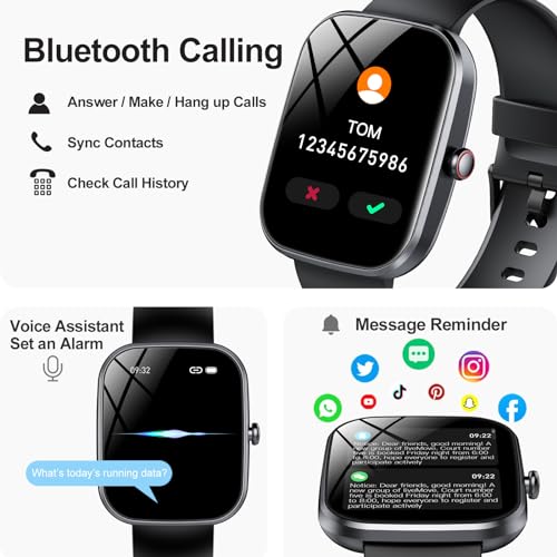 Smart Watch for Men/Women with Call/Text Reminder, Smartwatch 1.91" Touch Screen, Fitness Watch 113+ Sport Mode, Fitness Tracker Heart Rate/Sleep/Spo2/Steps Monitor, Activity Tracker for Android iOS