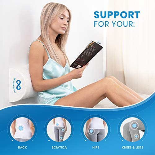 Everlasting Comfort Knee Pillow for Back Sleeping, Comfortable Pure Memory Foam Half Moon Bolster Pillow for Legs - Under Knee Pillow for Sleeping on Back, Leg Pillow for Back Pain