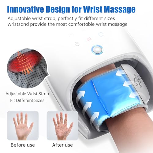 Ehightop Hand Massager with Kneading Rollers Massage for Arthritis Carpal Tunnel Pain Relief,Cordless Handheld Massager Machine with Heat and Compression & Kneading Massage,Gifts for Women Men