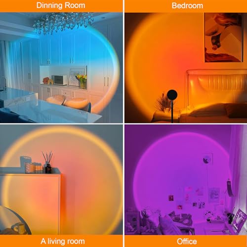 Sunset Lamp Projector, Rainbow Projection Led Lights with Remote, 16 Colors Multicolor Changing LED Night Light, Sunlight Light for Photography Selfie Party, Home Bedroom Decor Xmas Gifts for Women