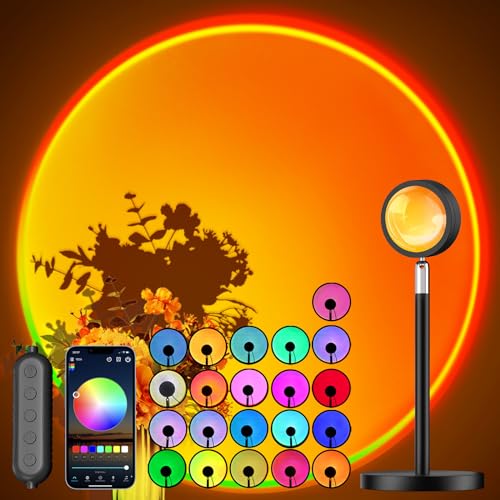 Sunset Lamp Projector with APP Control, Multicolor Changing Projection Lamp Led Light, Sunlight Lamp for Bedroom, Photography, Party, Tiktok Live, Room Decor