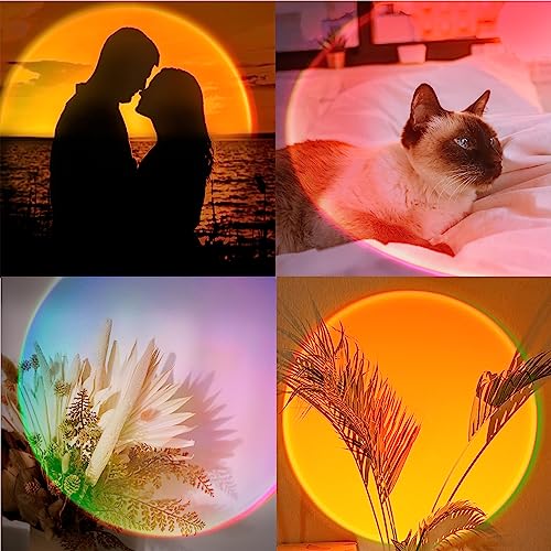 XEBKOR Sunset Lamp Projector Multicolor Changing LED Projection Lamp,Switch Button and APP Control 360 Degree Rotation Sunlight Lamp for Bedroom, Photography, Party, Tiktok Live, Room Decor