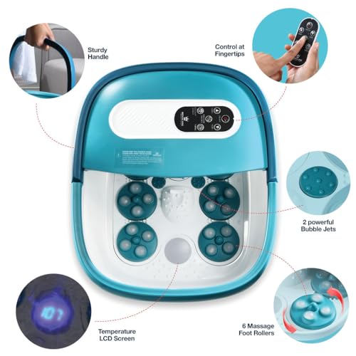 Foot Spa With Heat And Massage Electric Rotary Massage Includes A Remote Control A Pumice Stone Collapsible Foot Spa With Heat And Massage Bubbles and Vibration 24 Motorized Shiatsu Massage Balls