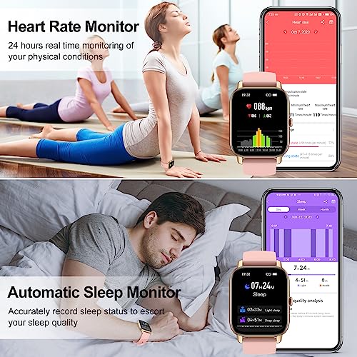 Smart Watch(Answer/Make Call), 1.85" Smartwatch for Men Women IP68 Waterproof, 100+ Sport Modes Fitness Activity Tracker, Heart Rate Sleep Monitor, Pedometer, Smart Watches for Android iOS, 2023