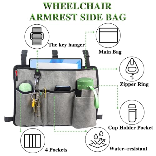 Walker Bag with Water Cup Holder,Bag For Walkers For Seniors,Walker Basket For Folding Walker,Senior Walker Accessories,Foldable Walker Storage Bag,Scooters or Rollator Walkers Seniors Caddy Accessory