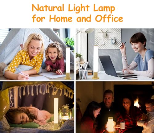 Light Therapy Lamp 10000 Lux, Happy Sun Lamp UV-Free with 3 Color Temperatures, Adjustable Brightness,Timer & Memory Function, Bright Sunlight Lamps, Full Spectrum Light Perfect for Home, Office