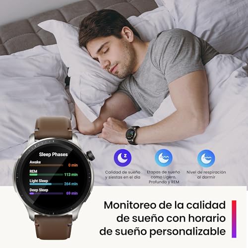 Amazfit GTR 4 Smart Watch 46mm, GPS, Alexa Built-In, Bluetooth Calls & Text, 14-Day Battery, Heart Rate Sleep Monitoring, AI Fitness App & Sports Coach, 150+ Sports Modes, for Android iPhone, Black