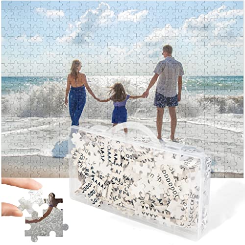 Dargr Custom Jigsaw Puzzle from Photos 1000/500/300 Pieces,Customized Personalized Wooden Puzzle Gifts for Family,Wedding,Kids,Pet 500pcs(20.5" x14.9")