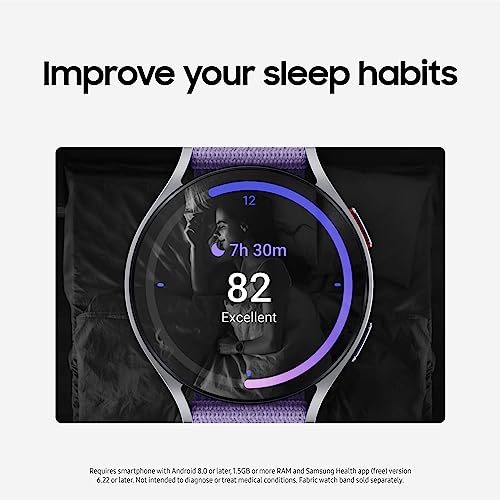 SAMSUNG Galaxy Watch 6 44mm Bluetooth Smartwatch, Fitness Tracker, Personalized HR Zones, Advanced Sleep Coaching, Heart Monitor, BIA Sensor for Health Wellness Insights, Big Screen, US Version Silver