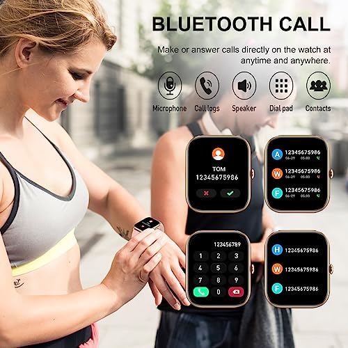 Smart Watch(Answer/Make Call), 1.85" Smartwatch for Men Women IP68 Waterproof, 100+ Sport Modes Fitness Activity Tracker, Heart Rate Sleep Monitor, Pedometer, Smart Watches for Android iOS, 2023