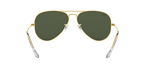 Ray-Ban RB3025 Classic Aviator Sunglasses, Gold/G-15 Green, 62 mm