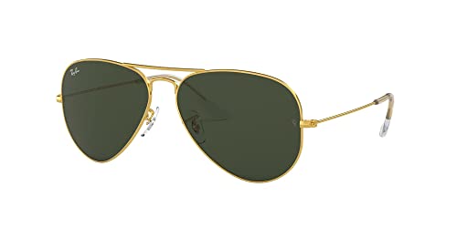 Ray-Ban RB3025 Classic Aviator Sunglasses, Gold/G-15 Green, 62 mm