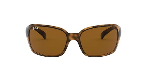 Ray-Ban Women's RB4068 Square Sunglasses, Havana/Polarized B-15 Brown, 60 mm + 0