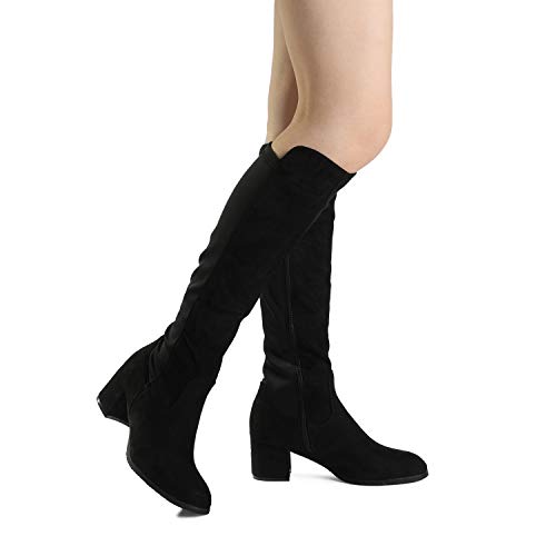 DREAM PAIRS Women's Black Knee High Stretchy Fashion Boots Size 8 M US Jennifer-3