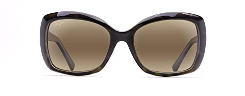 Maui Jim Women's Orchid Polarized Fashion Sunglasses, Tortoise w/Peacock/HCL® Bronze, Medium