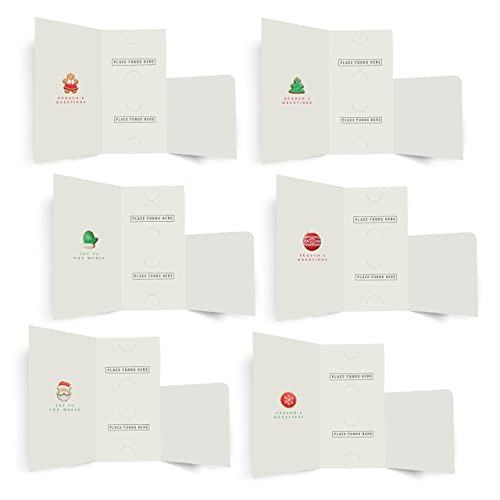 24 PCS Christmas Holiday Greeting Cards Money/Gift Card Holder for Cash, Checks, or Gift Cards with 24 White Envelopes