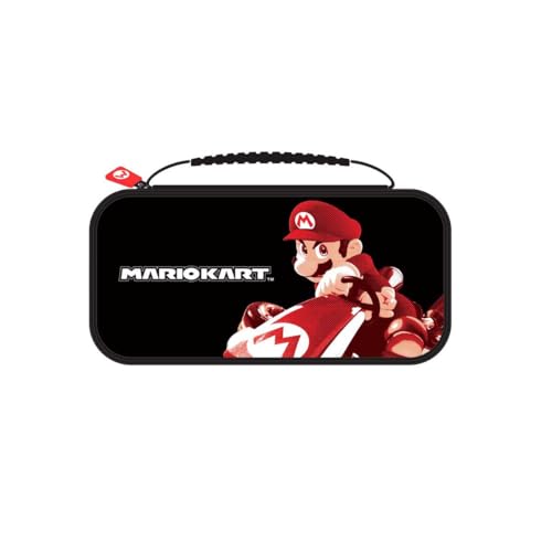 Game Traveler Mario Kart Nintendo Switch Case - Switch OLED Case for Switch OLED, Switch & Switch Lite, Adjustable Viewing Stand & Bonus Game Cases, Deluxe Handle, Licensed Nintendo Switch Game case