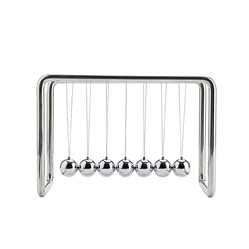 CERROPI Newtons Cradle, Newton Pendulum with 7 Balls, Classic Swing Newton Balance Ball, Science Physics Gadget, Desk Toys & Office Gadgets for Desk Decorations, 30+ Sec Swingtime