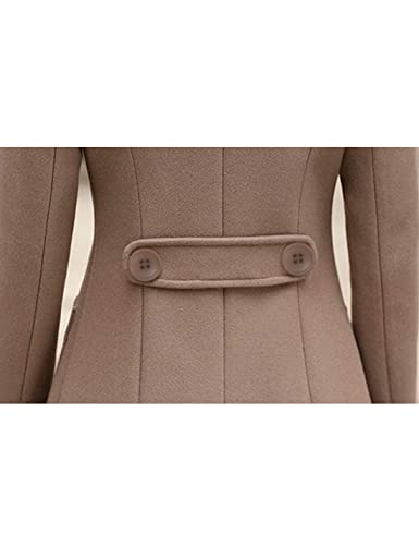 Bankeng Women Winter Wool Blend Camel Mid-Long Coat Notch Double-Breasted Lapel Jacket Outwear (Camel,M)