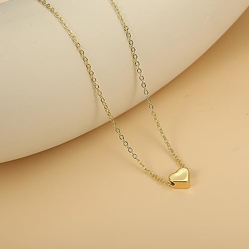 Ieftop Gold Heart Necklace for Women Jewelry Gifts - Dainty Gold Necklace Choker Necklace for Women 14K Tiny Heart Necklace for Women Personalized Gold Jewelry Gifts for Women Trendy Gold Necklace