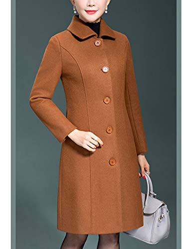 Jenkoon Women's Wool Trench Coat Winter Long Thick Overcoat Walker Coat (Caramel, X-Large)