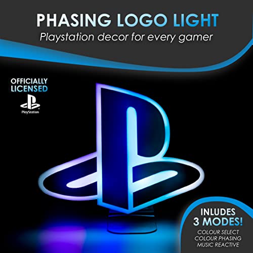 Paladone PlayStation Light - Desktop Game Room Lighting - Includes 3 Light Modes - Powered by USB or AAA Batteries - Logo Light